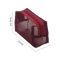 Tragbare weinrote Nylon-Netz-Kosmetiktasche mit Reißverschluss, Maße 16x10,5 cm - 16*10.5*7cm / Retro Kupfer