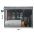 Durable large grey mesh travel cosmetic bag with zipper and handle, 22.5 x 18.5cm size - L / Gray