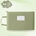 Green A4 Oxford cloth waterproof document bag with handle for office storage organizer - A4-单层 / Green