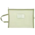 Green mesh A4 document bag with double zipper, large capacity subject classification file bag. - Single Layer English