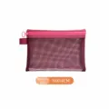 Medium size mesh storage pouch in maroon red, dimensions 19x14cm for travel use - M / Burgundy