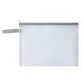 Transparante witte mesh PVC documententas met rits voor briefpapier en dossieropslag - A4 / Grijs