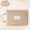 A4 khaki Morandi Oxford cloth waterproof document bag with handle and label holder - A4-双层 / Khaki
