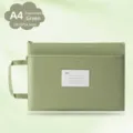 Green A4 double-layer waterproof Oxford cloth file bag with handle and index card slot - A4-双层 / Green