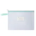 Transparante mesh documententas met mintgroene rits en handige indexkaartgleuf - A4-Label-Green