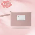 Pink A5 Oxford cloth waterproof document bag with index slot and wrist strap - A5-单层 / Pink