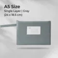 Premium grey A5 Morandi Oxford cloth waterproof file bag single layer storage pouch - A5-单层 / Gray