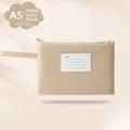 Khaki A5 waterproof Oxford cloth document storage bag with index label and wrist strap - A5-单层 / Khaki
