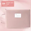 B4 single-layer Morandi pink waterproof Oxford cloth file bag for documents and storage - B4-单层 / Pink