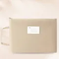 Khaki Morandi waterproof Oxford cloth B4 document storage bag with handle and index label - B4-单层 / Khaki
