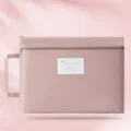Pink B4 Morandi Oxford cloth waterproof file bag with double layers and sturdy handle - B4-双层 / Pink