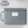 Gray Morandi waterproof Oxford cloth double-layer file bag with hand strap for B4 files - B4-双层 / Gray