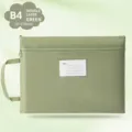 B4 size double-layer waterproof oxford document bag in Morandi green with handle - B4-双层 / Green