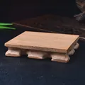 Dettaglio del bordo intagliato ondulato e della venatura naturale del legno della base - Taglia L / 1 Pezzo (12x8x2cm)