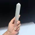 Natural Moroccan white selenite crystal wand stick for jewelry display and energy charging - Single Selenite Rod / Selenite Rod approx. 20x3-3.5CM