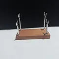 Wooden display stand with four metal hooks for Selenite wands and jewelry bracelets - Double Layer Silver Stand / Silver