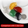 Set of five natural tumbled stones representing the Five Elements for home office decor - Large Polished Five-Color Style / 5 Pieces Pack (2-3cm) / Colorful