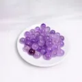 Natuurlijke ronde paarse amethist kristallen kralen voor DIY sieraden op wit bord - Lichtpaarse Amethist (Kristal Single) / Ongeveer 12-15mm 100g Verpakking / Lichtpaars