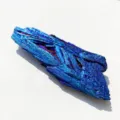 Galvanisierter pfauenblauer schwarzer Turmalin-Kristallcluster - Pfauenblau Feder Turmalin 40-50g