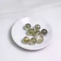 Set di 8 sfere in cristallo naturale in vari toni verdi per la creazione di gioielli DIY - Sfera di Cristallo Giallo