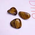 Polished natural tiger's eye stone pendants with pre-drilled holes for DIY jewelry - Tiger's Eye