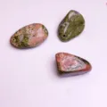 Natural polished Unakite stone pendants with pre-drilled holes for DIY jewelry making - Unakite