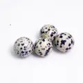 Set di 4 sfere tonde in diaspro dalmata naturale per creazione di gioielli fai da te - Sfera di Diaspro Dalmata