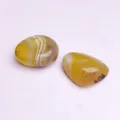 Natural polished yellow banded agate stones for DIY jewelry making and crystal healing - Agate