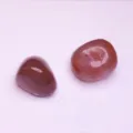 Pair of polished natural red agate crystal stones for DIY jewelry and pendant making - Southern Red Agate