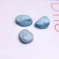 Natural blue tumbled crystal beads with pre-drilled holes for DIY jewelry making - Amazonite