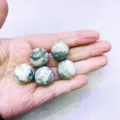 Sfere di agata muschiata verde naturale lucidata per la creazione di gioielli DIY - Sfera di Diaspro di Buon Auspicio