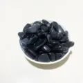 Polished natural black crystal gravel stones displayed in a white bowl for home decor. - Obsidian / 100g Pack