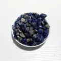 Natural blue sodalite crushed stones in a white bowl for aquarium decor and DIY crafts - Blue Sodalite / 100g Pack