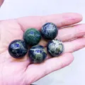Sfere di cristallo naturale verde scuro lucido per la creazione di gioielli fai da te - Stile Occhio di Malachite