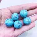 Sfere blu con motivo marmo turchese per la creazione di gioielli fai-da-te - Stile Turchese Sintetico