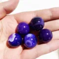 Sfere di cristallo viola naturale lucidate con motivi per decorazioni di gioielli fai da te - Stile Agata Viola