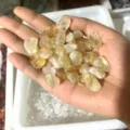 Natural yellow citrine quartz tumbled stone chips for DIY jewelry and home decor - Brazilian Citrine / 100g Pack