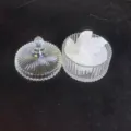 Pietre per aromaterapia in cristallo naturale bianco in un barattolo di vetro rigato - Cristallo di rocca / Confezione da 300g Con Ciotola in Vetro