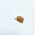 Natürlicher roher orangefarbener Kristallstein-Anhänger mit Silberöse für DIY-Schmuck - Roter Aventurin