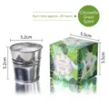 Vela de citronela en cubo de metal con caja de regalo con estampado botánico verde - Vela Aromática de Citronela / Pieza Única