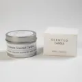 Handmade soy wax scented candle in silver tin with minimalist white packaging gift box - Silver Tin / Rose