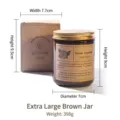 Candela profumata in cera di soia premium in vasetto di vetro marrone con scatola 398g - Tazza Marrone Extra Grande (7x9cm) / Violetta Intensa