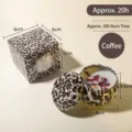 Coffee scented leopard print soy wax candle with dried flowers in tin gift box set - Coffee Latte / Single Tin (6x4.8cm)