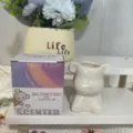 Cute white ceramic bear-shaped scented soy candle with colorful gift box packaging - 白色小熊青柠柑橘 / Gift Box