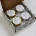 Premium handmade soy wax scented candle gift set in an elegant floral decorative box - Gift Box / Set of 4 / Bluebell