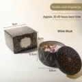 8oz double-wick scented candle in decorative black tin with White Musk fragrance - White Musk / 8oz Double Wick With Color Box