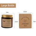 Large amber glass jar soy wax scented candle with brown cardboard packaging box set - Large (6.5X5.5cm Jar) / Lavender