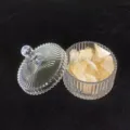Geriffeltes Glasreinigungsglas mit rohen gelben Citrinsteinen für Kristallheilung - Brasilien Citrin Steine (Gerippte Schale) / 300g Packung