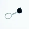 Natural black tourmaline raw stone keychain with durable silver metal ring buckle - Black Tourmaline Keychain