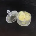 Pietre di cristallo di citrino giallo naturale in un barattolo di vetro nervato di lusso - Citrino